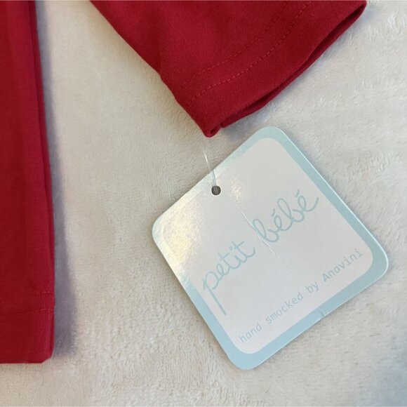 Petit Bebe Mock Neck Shirt Baby Boys Dark Red Long Sleeve Cotton Pullover Sz 9M - Picture 6 of 11